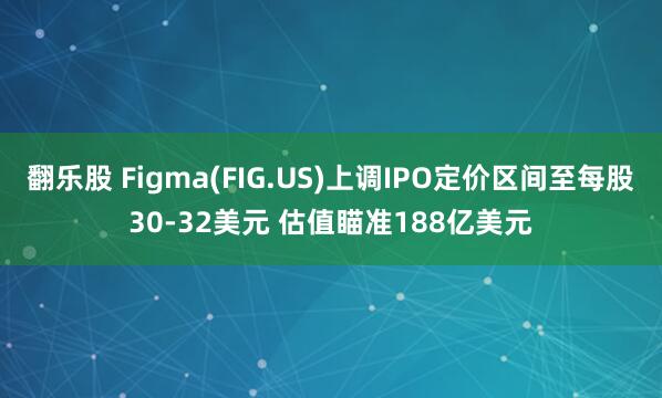 翻乐股 Figma(FIG.US)上调IPO定价区间至每股30-32美元 估值瞄准188亿美元